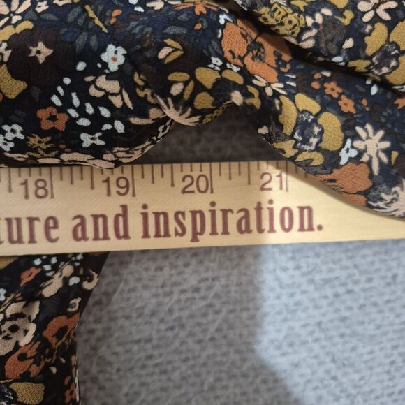 Madewell Orchard Flutter-Sleeve Dress in Fan Floral Mix Block Dark Midnight 14 - Picture 6 of 7